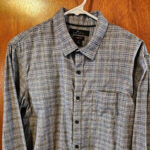Men's Medium Marc Anthony Gray/Blue Slim Fit Long Sleeve Button Down Shirt